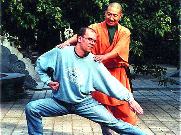 With Shifu Shi De Cheng in Shaolin, 1996