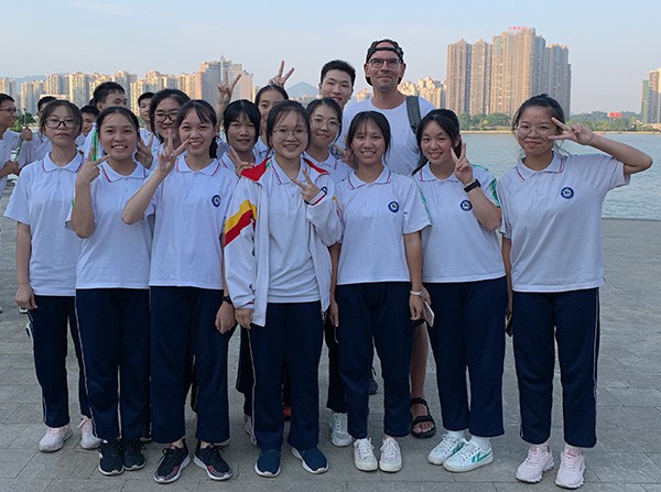 Mit Schülern in China